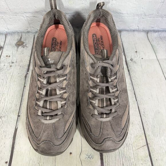 Skechers D-Lites Trail Sneaker Women Size 10 Brown Air Cooled Memory Foam Hike - Picture 9 of 9